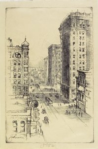 A Hennepin Avenue a Sixth Street alatt alkotó: Carl Edward Johnson