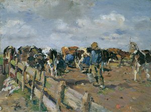 A tehenek fejése alkotó: Carl Fahringer