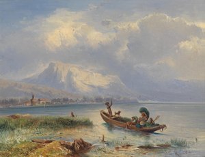 Hazatérés a széna betakarítása után alkotó: Carl Franz Emanuel Haunold