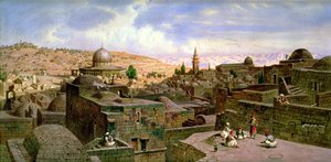 Kilátás Jeruzsálemre a Szent Szikla kupolájával, 1864