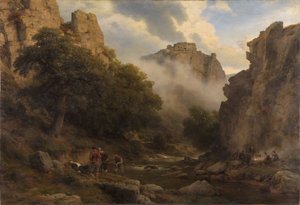 A Bode völgye a Harzban alkotó: Carl Friedrich Lessing