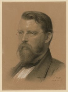 Emanuel Leutze történelmi festő, balra néző, szemüveges mellkép alkotó: Carl Friedrich Lessing