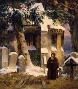 Kolostortemető a hóban alkotó: Carl Friedrich Lessing