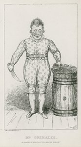 Joseph Grimaldi úr bohócként a Harlekinben és Bacon fráter