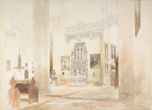 Az erfurti Szent Severin-templom belseje, 1855. alkotó: Carl Georg Anton Graeb