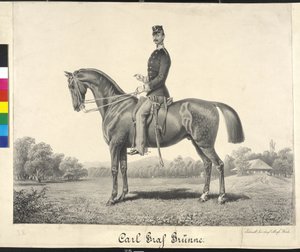 Carl gróf Gruenne lovas portréja