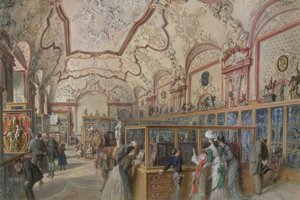 Az Alsó-Belvedere-i Ambraser Galéria márványterme, Bécs, 1876