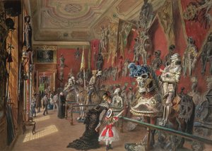 A második fegyverterem az Alsó-Belvedere Ambraser Galériájában, 1875 (wc)