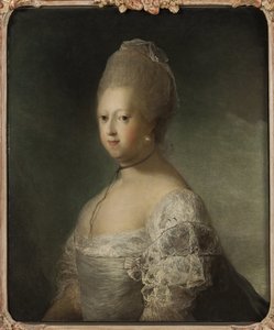 Caroline Mathilde Hannover, Nagy-Britannia hercegnője, valamint Dánia és Norvégia királynője – Caroline Matilda, Nagy-Britannia (1751-1775), dán királynő portréja, Pilo, Carl Gustaf (1711-1793) alkotása. Olajfestmény. Mérete: 76x63 cm. Nationa