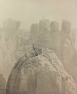 Német: Kilátás a szász-svájci Bastei hídról a Kleine Gansra alkotó: Carl Gustav Carus