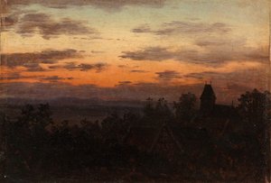 Tájkép naplementében alkotó: Carl Gustav Carus