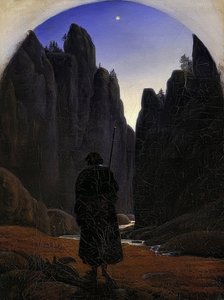 Zarándokok a sziklavölgyben. 1820 körül alkotó: Carl Gustav Carus