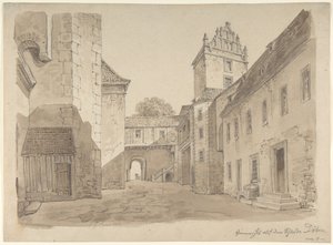 Kilátás a döbeni kastély udvarára alkotó: Carl Gustav Carus