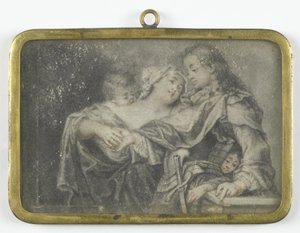 Egy fiatal nő, aki elvonja egy harcos figyelmét, miközben az egyik gyereke kirabolja alkotó: Carl Gustav Klingstedt (attributed to)