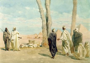 A Szahara-sivatagból származó beduinok érdeklődnek Gízában, 1859