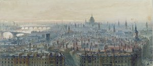 Londoni panoráma az emlékmű tetejéről, nyugat felé nézve, 1848