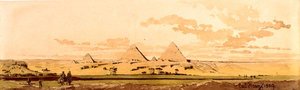 A gízai piramisok, 1859 (wc papíron) alkotó: Carl Haag