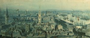 London kilátása a keletre néző emlékműről, 1848
