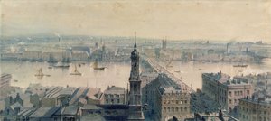 London kilátása az emlékműről délre néz, 1848