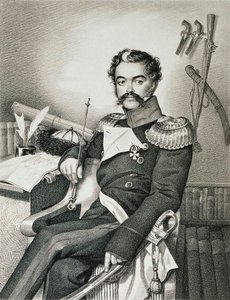 Denis Davydov 1784-1839 katona és költő portréja, 19. század eleje. alkotó: Carl Hampeln von