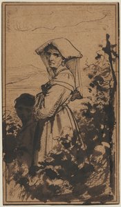 Álló nő és gyermek, 1800-as évek 2. fele.