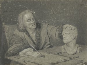 A rajzoló gipszfejet rajzol alkotó: Carl Heinrich Mylius