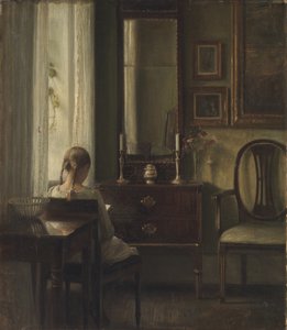 Belső egy lány olvasó alkotó: Carl Holsoe