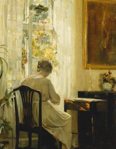 Egy nő a belső térben alkotó: Carl Holsoe