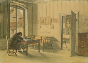 Erwin Speckter a müncheni otthonában (wc papíron) alkotó: Carl Julius Milde