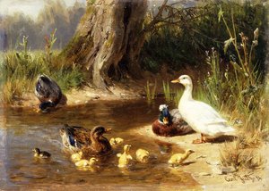 Kacsák a víz szélén, 1874