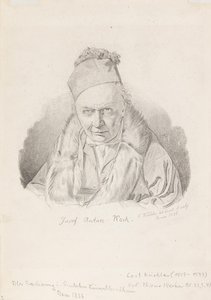 Joseph Anton Koch festő portréja 1768-1839, 1836. alkotó: Carl Küchler