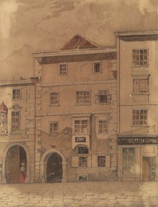 Mozart halálháza a bécsi Rauhensteingasse-ban alkotó: Carl L. Wiesböck