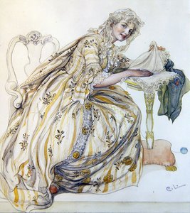 Karácsonyi dekoráció (akvarell papíron) alkotó: Carl Larsson