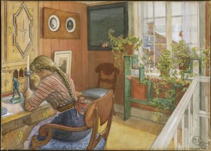Levélírás alkotó: Carl Larsson