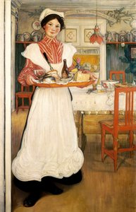 Martina tálcán hordja a reggelit alkotó: Carl Larsson