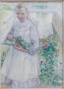 Az én kislányom eperrel alkotó: Carl Larsson