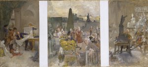 Átdolgozott terv az NM alsó csarnoka falainak díszítésére alkotó: Carl Larsson
