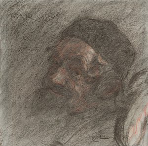 Tanulmány a művész apjának hintaszékben ülő portréjához alkotó: Carl Larsson