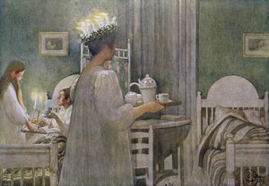 Szent Lúcia ünnepe december 13-án alkotó: Carl Larsson