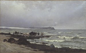 A Hornbæk strandon tengeri moszat rakodnak alkotó: Carl Locher