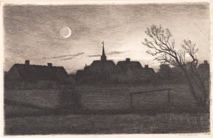 Hornbæk templom, nyári este alkotó: Carl Locher