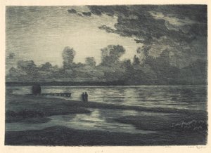 Nyári éjszaka a Hornbæk strandon alkotó: Carl Locher