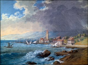 Kilátás Ouchy-ra alkotó: Carl Ludwig Hackert