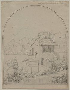 Kilátás az ablakomból Rómában (recto) alkotó: Carl Ludwig Tischbein