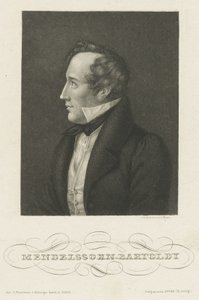 Felix Mendelssohn Bartholdy portréja, c. 1840.