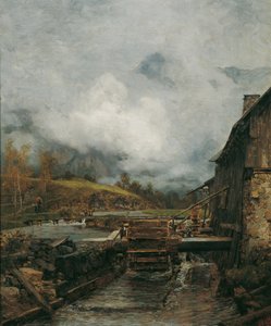 Vízimalom Goisernben (Jakob Schindler Emil nyomán) alkotó: Carl Moll