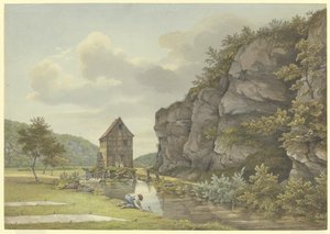 Fűrészmalom Eppstein közelében (Lorsbach-völgy) alkotó: Carl Morgenstern
