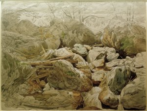 Vízesés sziklák között alkotó: Carl Morgenstern