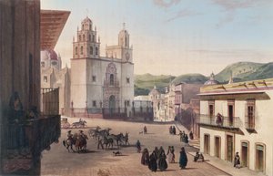 Plaza Mayor de Guanajuato (színes metszet)