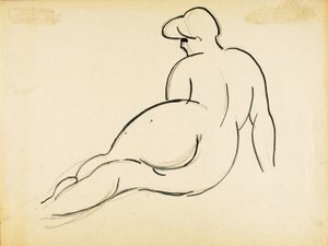 Fekvő akt, hátulnézet alkotó: Carl Newman